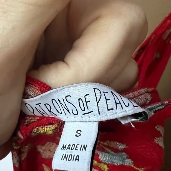 PATRONS OF PEACE Womens Maxi Dress Size S Flowy Beachy Boho Made in India - Picture 5 of 7